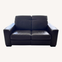 Natuzzi Dark Brown Leather Loveseat