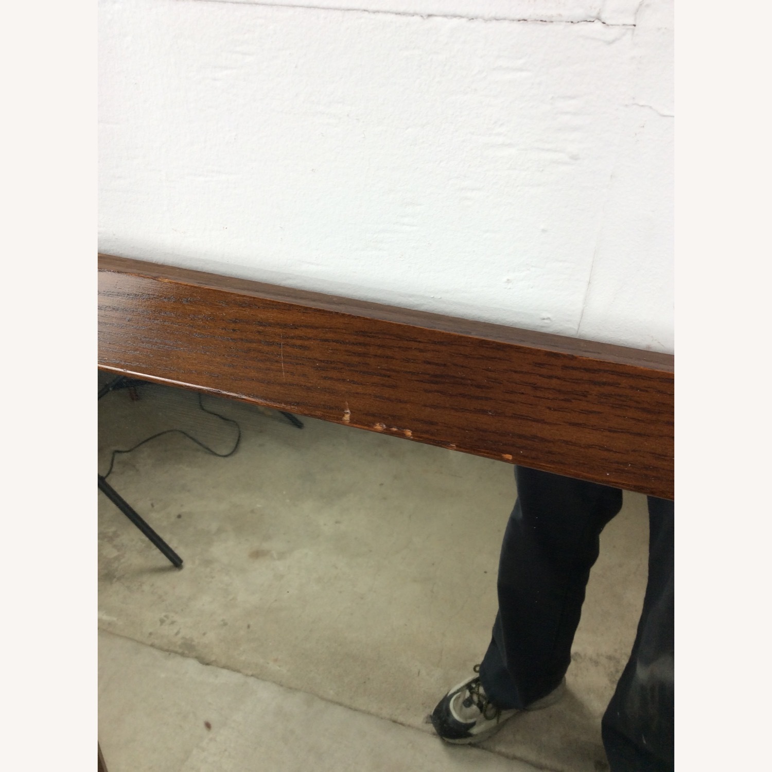 Mid Century Rectangular Mirror with Dark Oak Frame - image-6