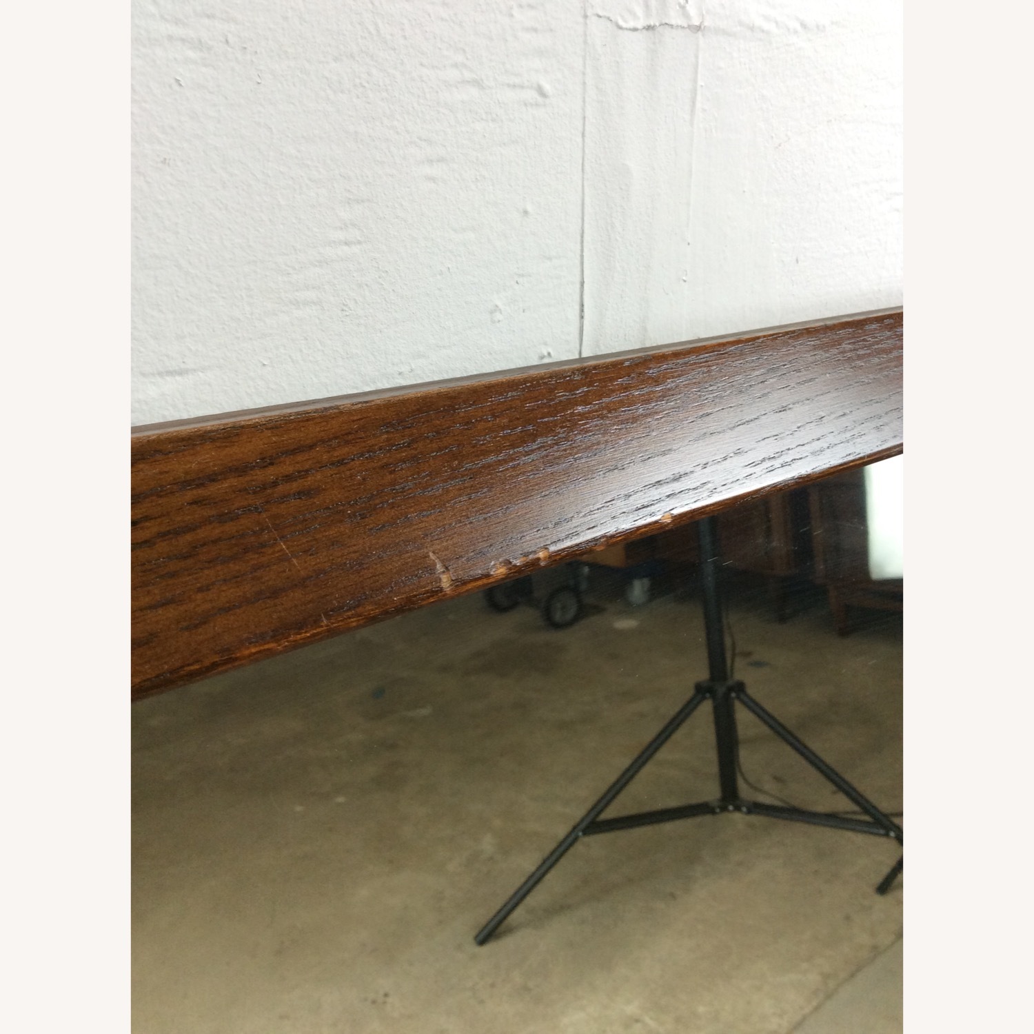 Mid Century Rectangular Mirror with Dark Oak Frame - image-14