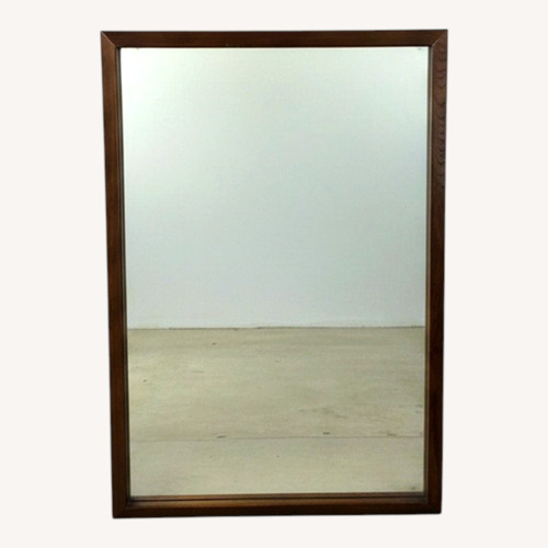 Used Mid Century Rectangular Mirror with Dark Oak Frame for sale on AptDeco
