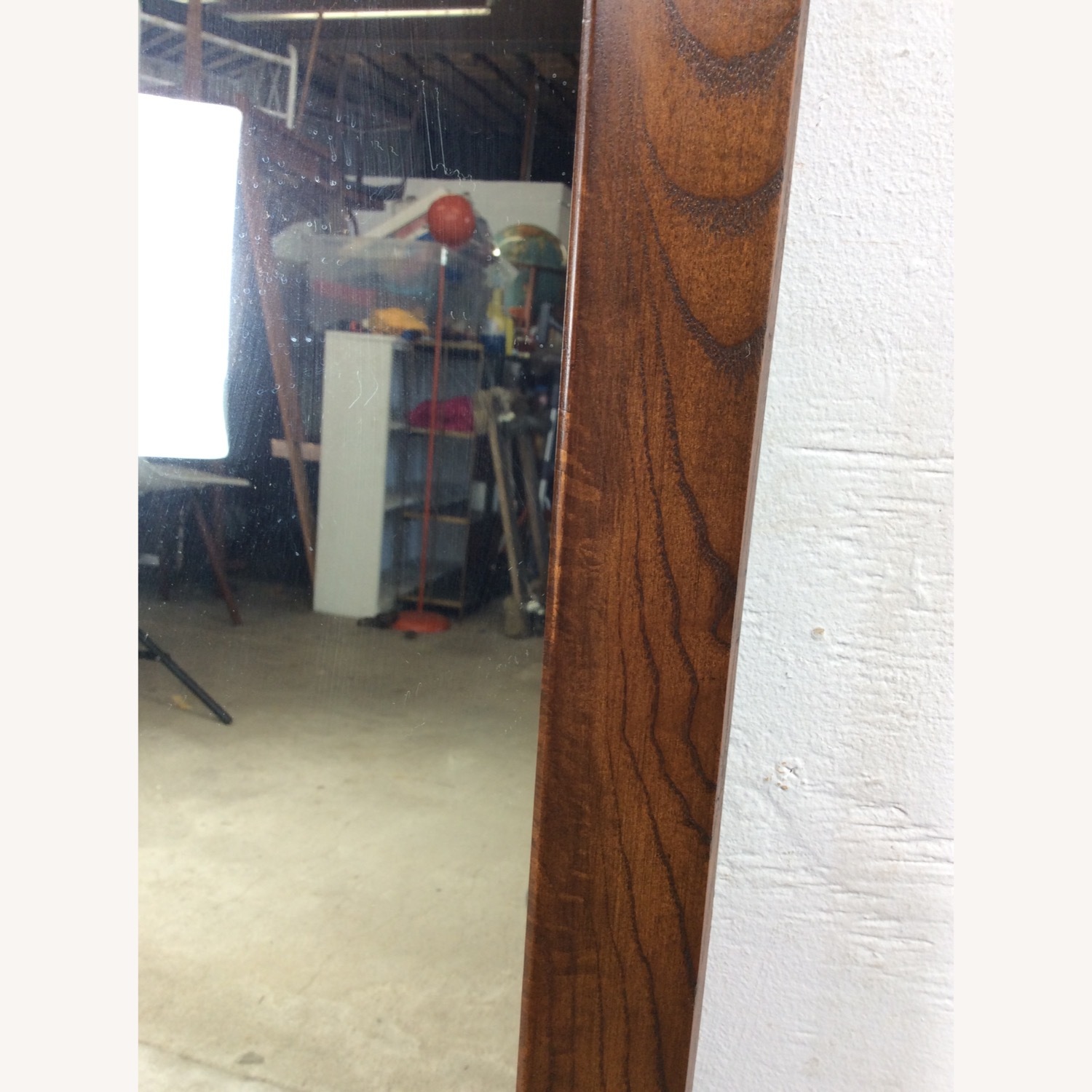 Mid Century Rectangular Mirror with Dark Oak Frame - image-17