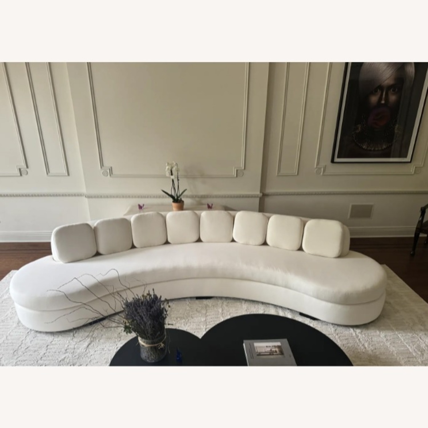Custom Contemporary Curved Sofa - Off White - image-3