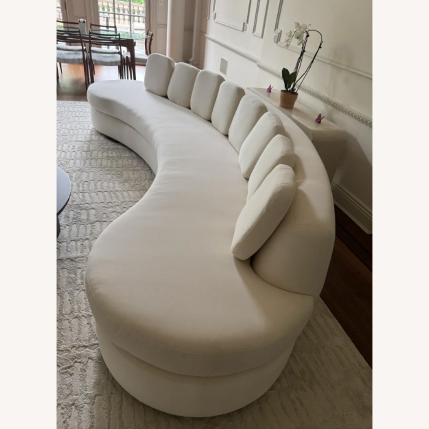 Custom Contemporary Curved Sofa - Off White - image-2