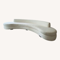 Custom Contemporary Curved Sofa - Off White