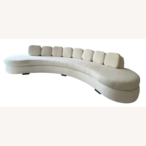 Used Custom Contemporary Curved Sofa - Off White for sale on AptDeco