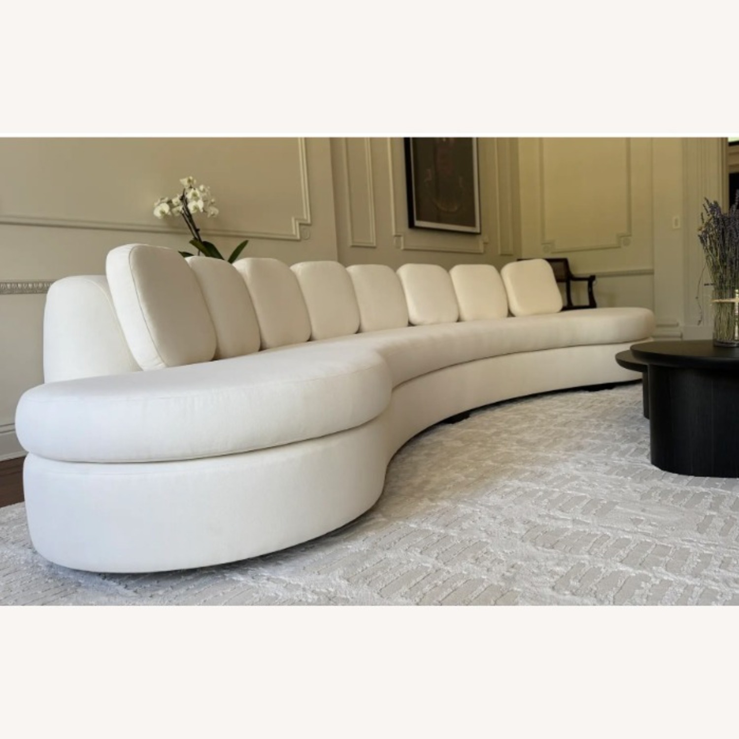 Custom Contemporary Curved Sofa - Off White - image-4