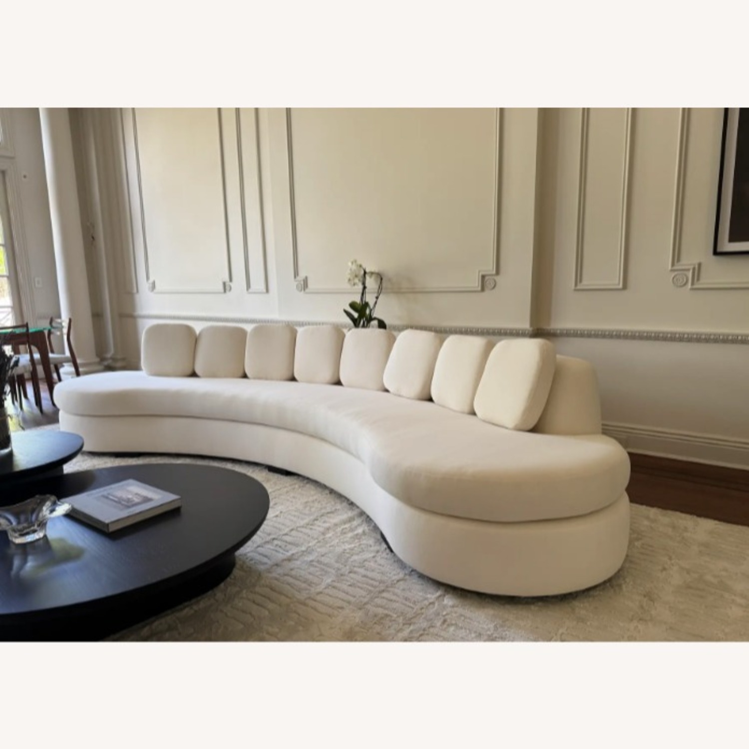Custom Contemporary Curved Sofa - Off White - image-5