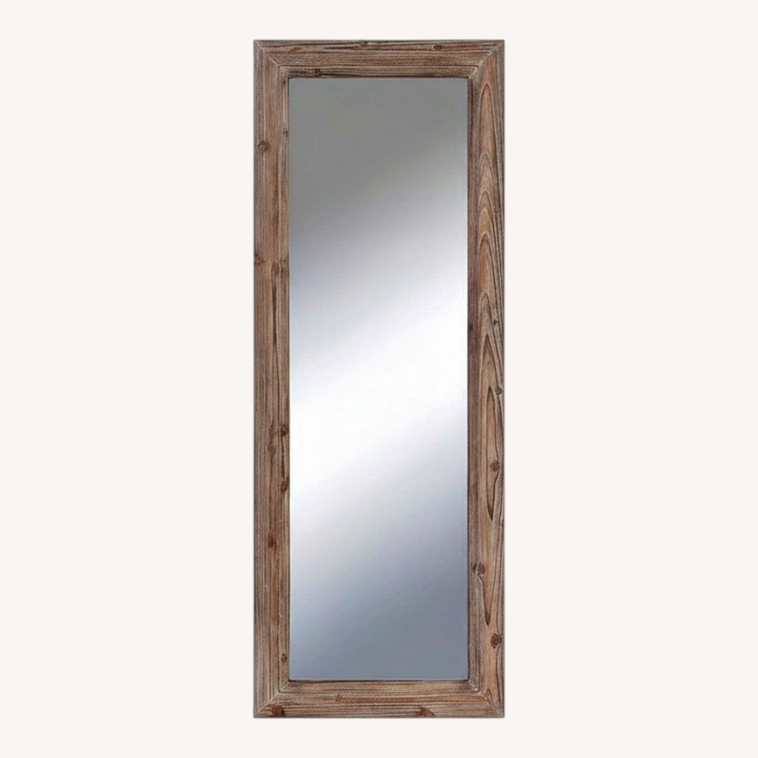 Natural Wood Floor Mirror - image-0