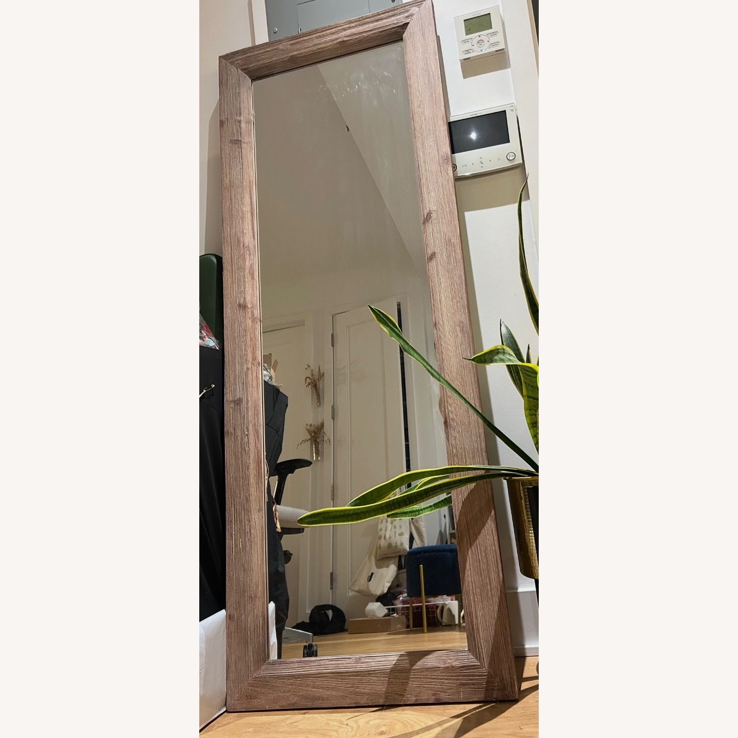 Natural Wood Floor Mirror - image-1