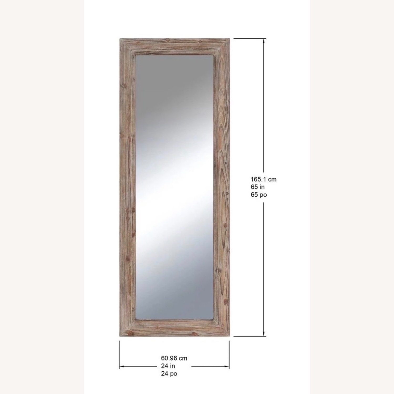 Natural Wood Floor Mirror - image-3