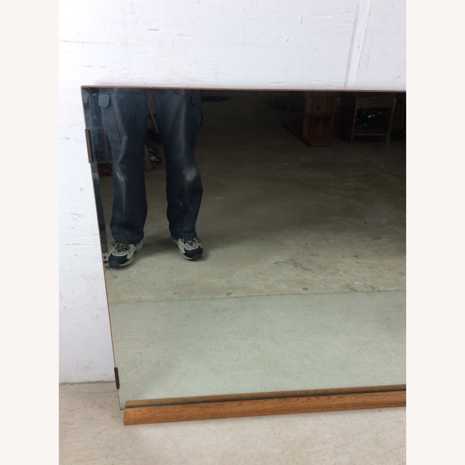Mid Century Mountable Mirror with Beveled Edge - image-3