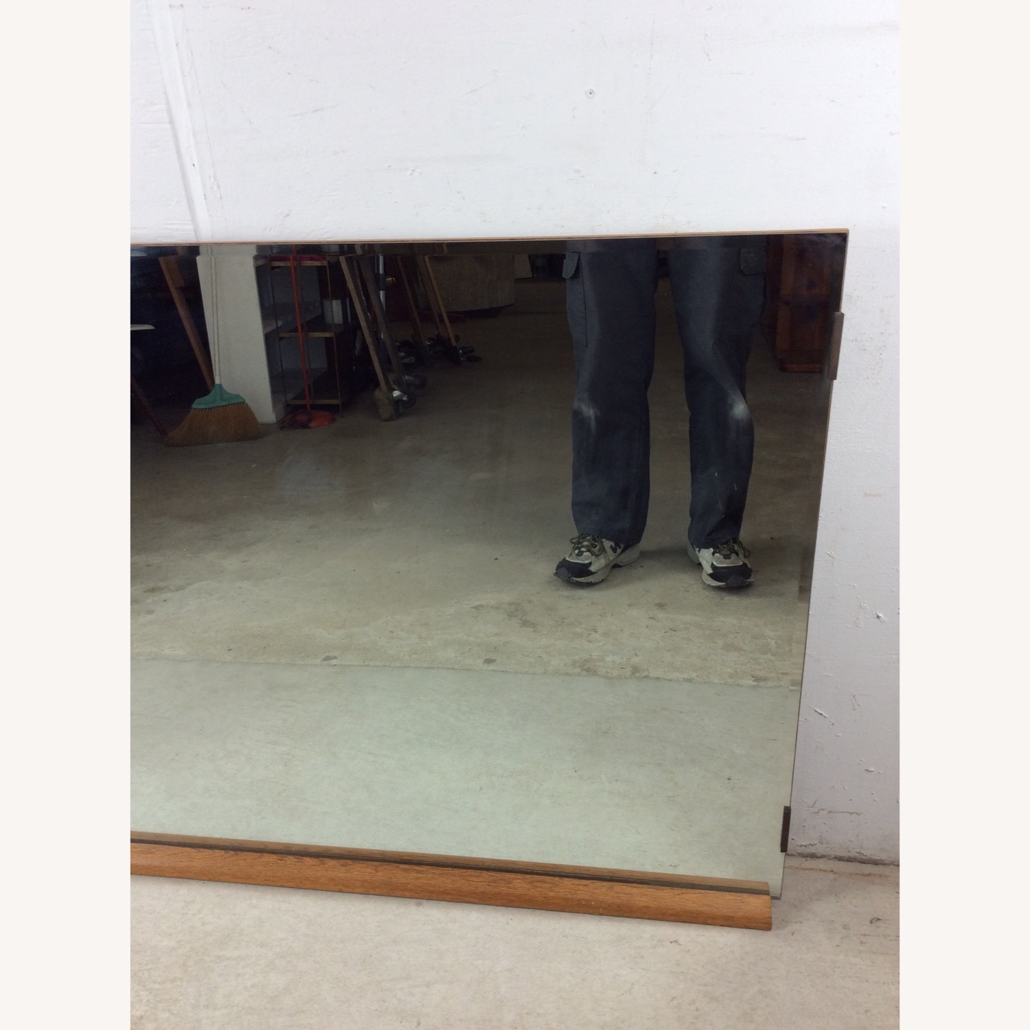 Mid Century Mountable Mirror with Beveled Edge - image-4