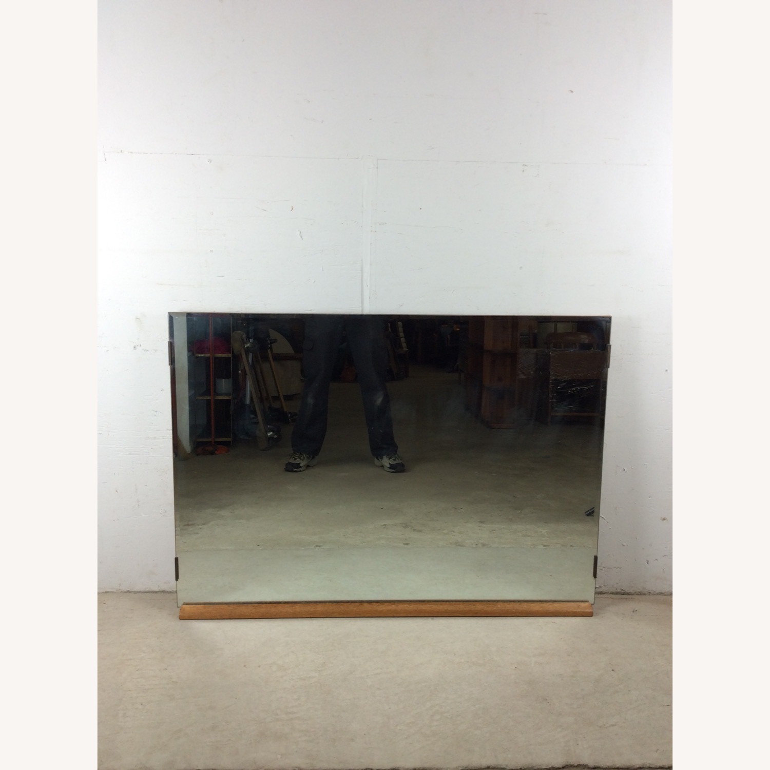 Mid Century Mountable Mirror with Beveled Edge - image-1