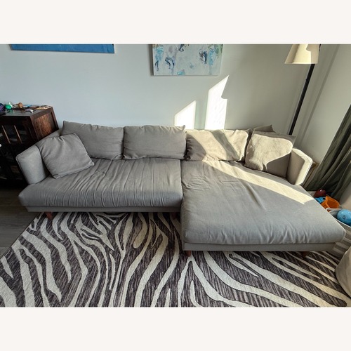 Used Joybird Light Gray Fabric 2 Piece Sectional for sale on AptDeco