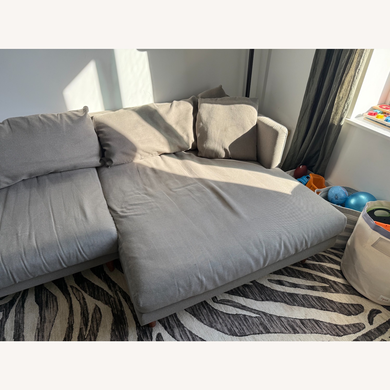 Joybird Light Gray Fabric 2 Piece Sectional - image-3