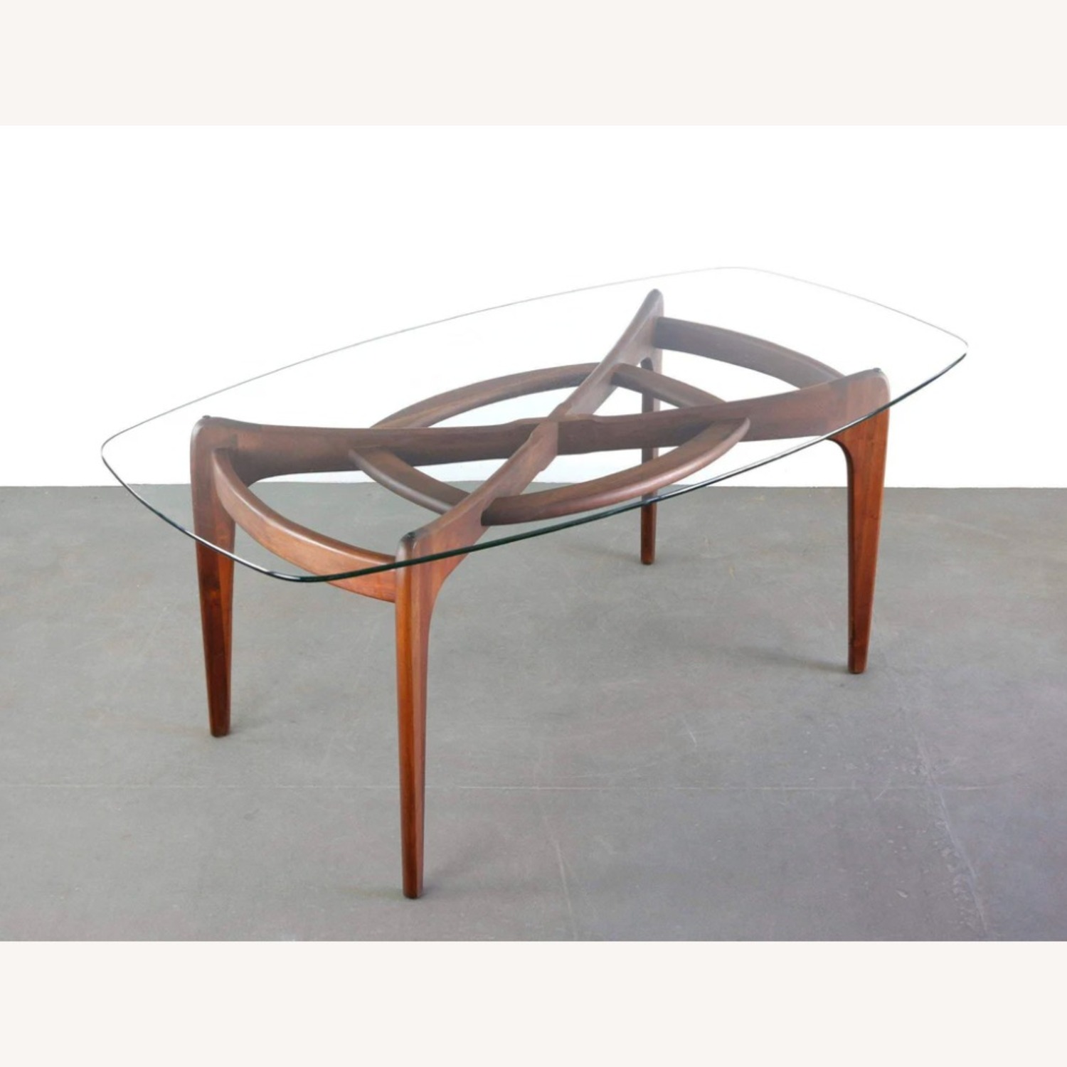 Adrian Pearsall Walnut and Glass Dining Table - image-1