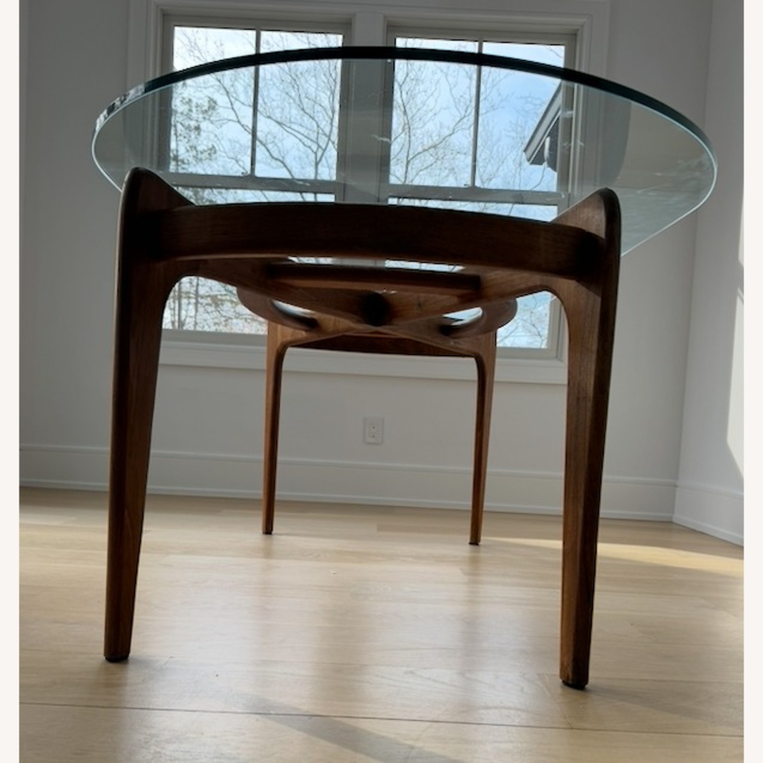 Adrian Pearsall Walnut and Glass Dining Table - image-4