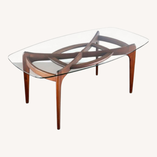 Used Adrian Pearsall Walnut and Glass Dining Table for sale on AptDeco