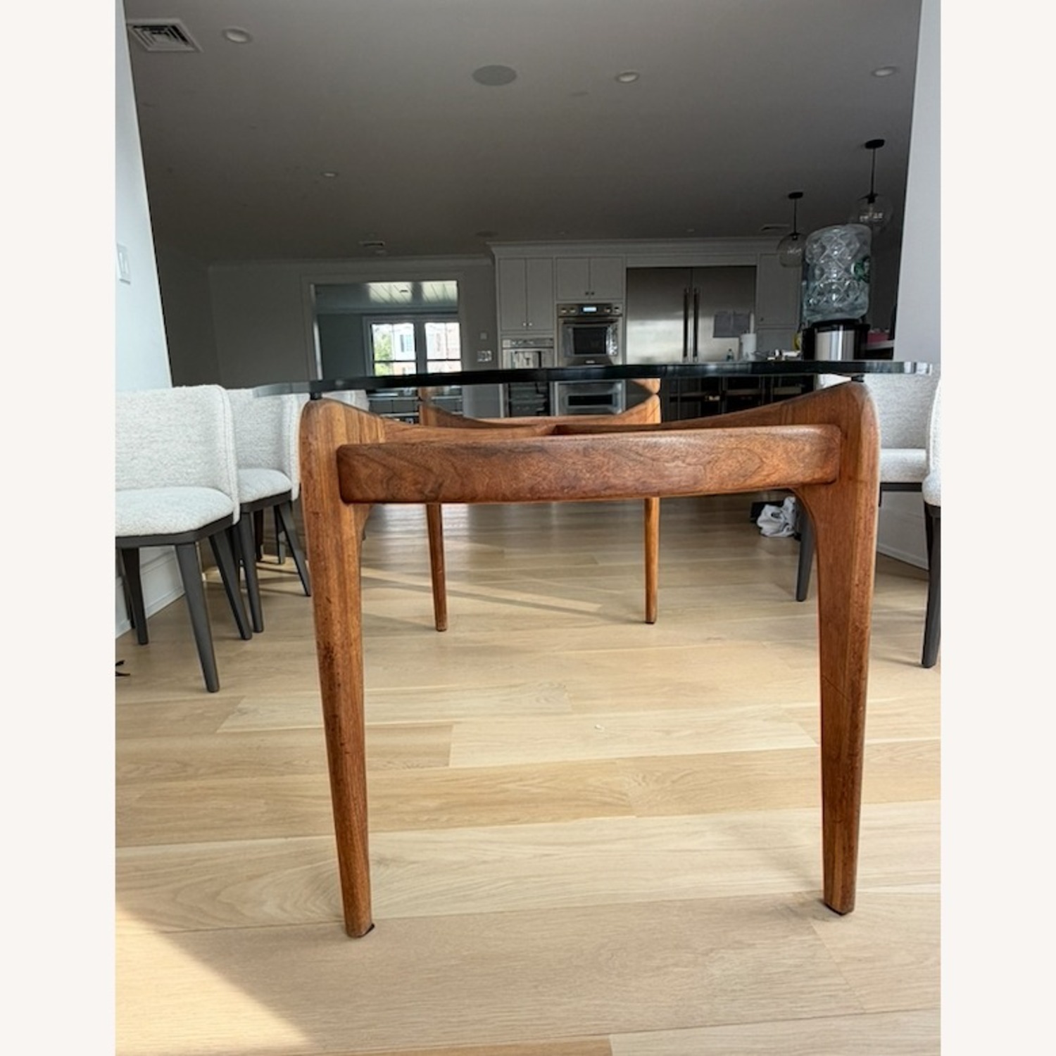 Adrian Pearsall Walnut and Glass Dining Table - image-5
