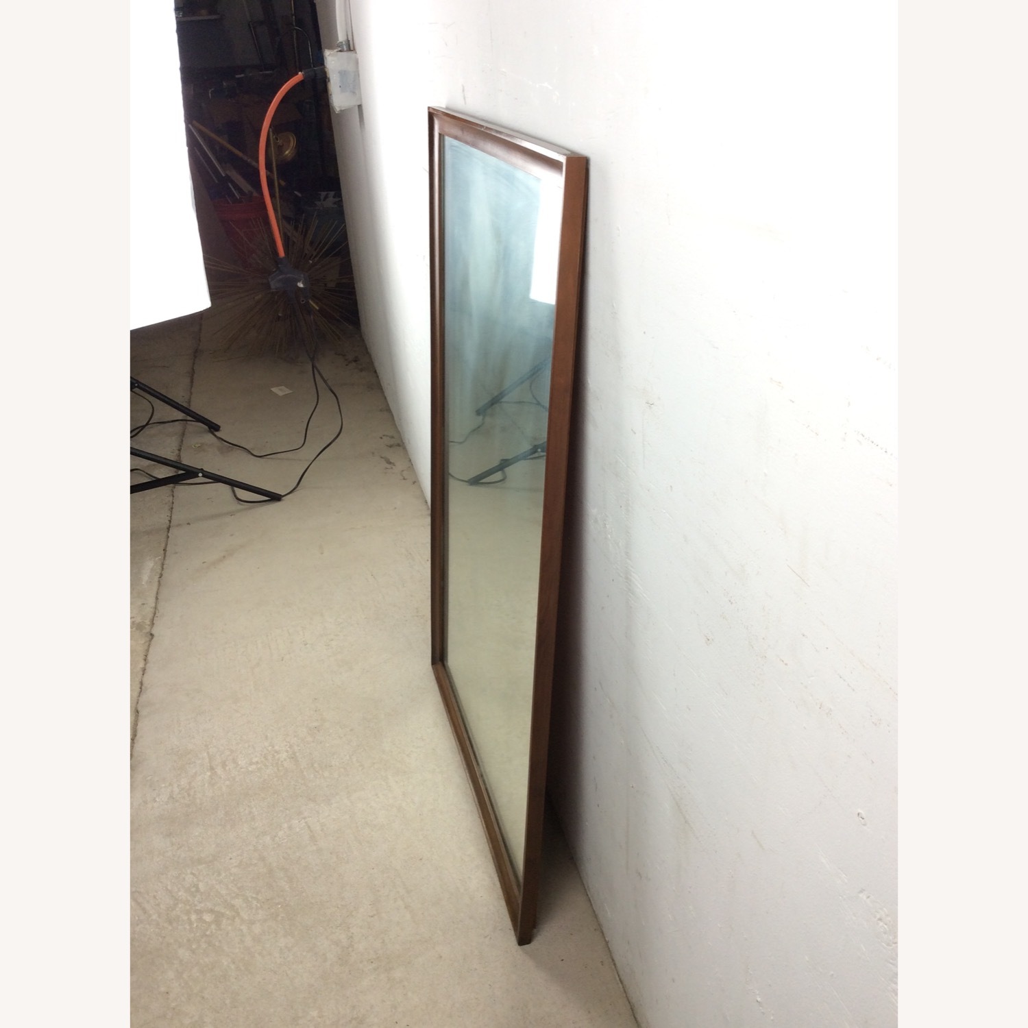Mid Century Tall Mirror with Walnut Frame - image-11