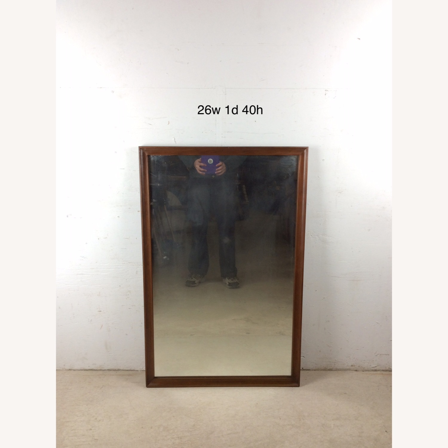 Mid Century Tall Mirror with Walnut Frame - image-14