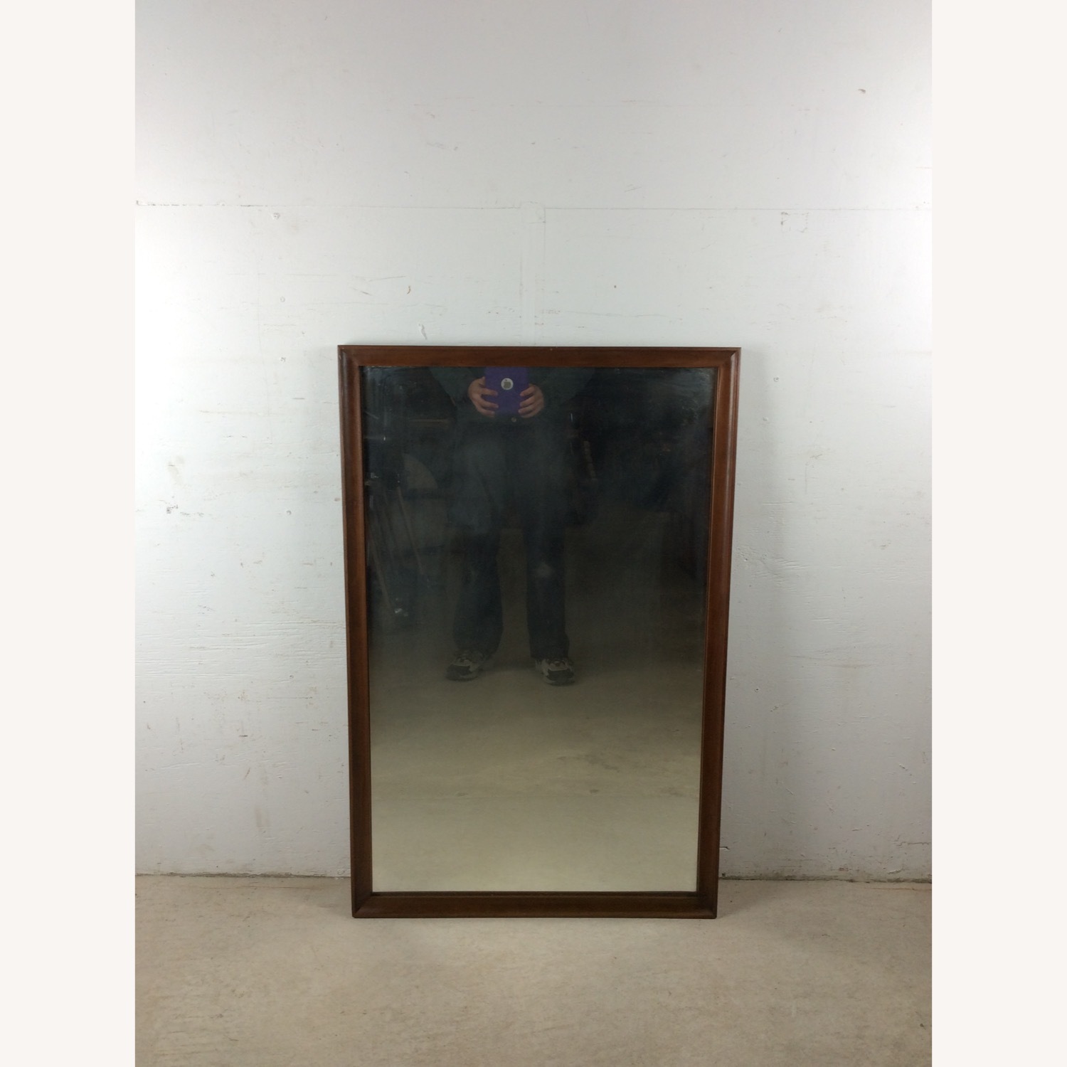 Mid Century Tall Mirror with Walnut Frame - image-2