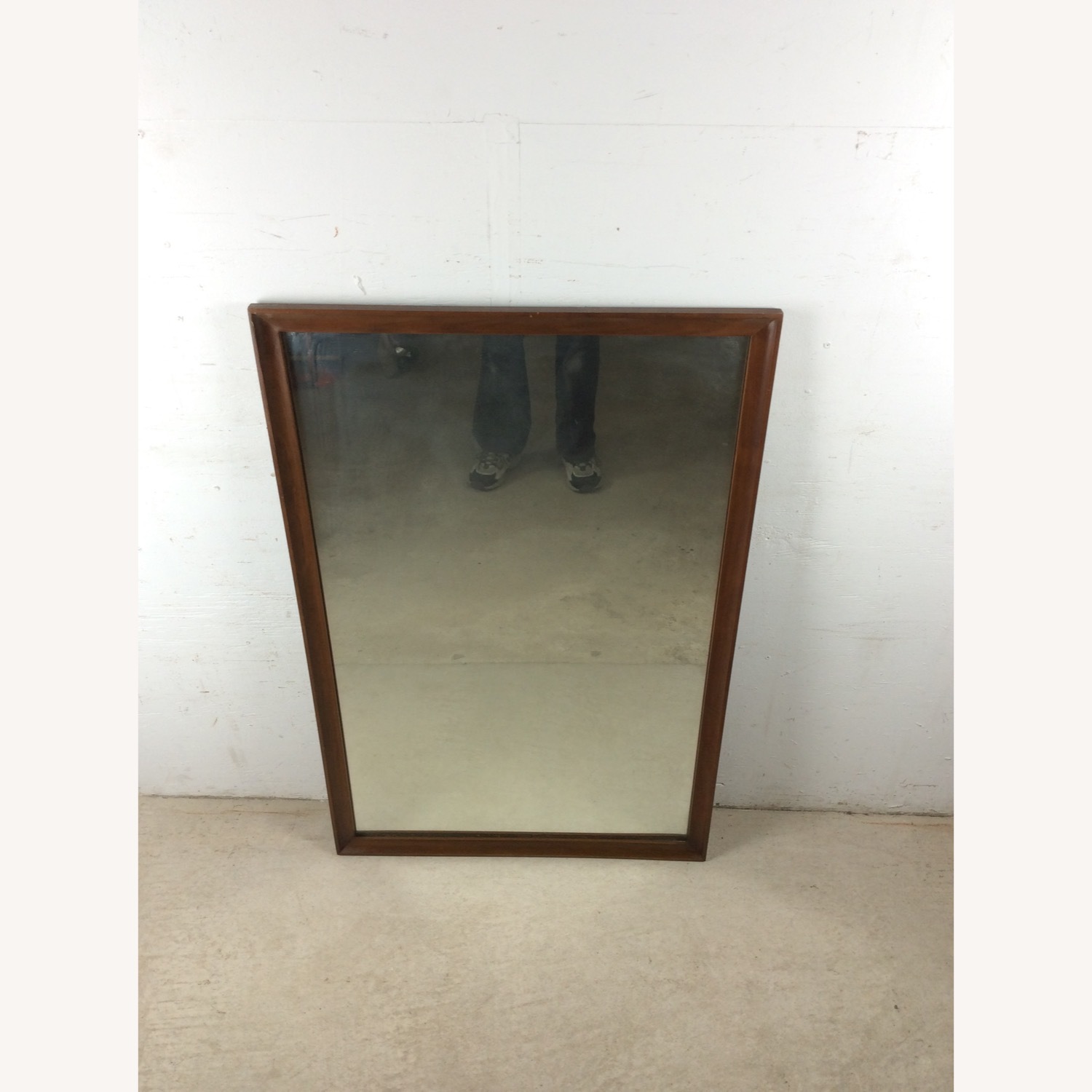 Mid Century Tall Mirror with Walnut Frame - image-3