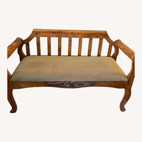 Used Light Brown Wood Armchair for sale on AptDeco