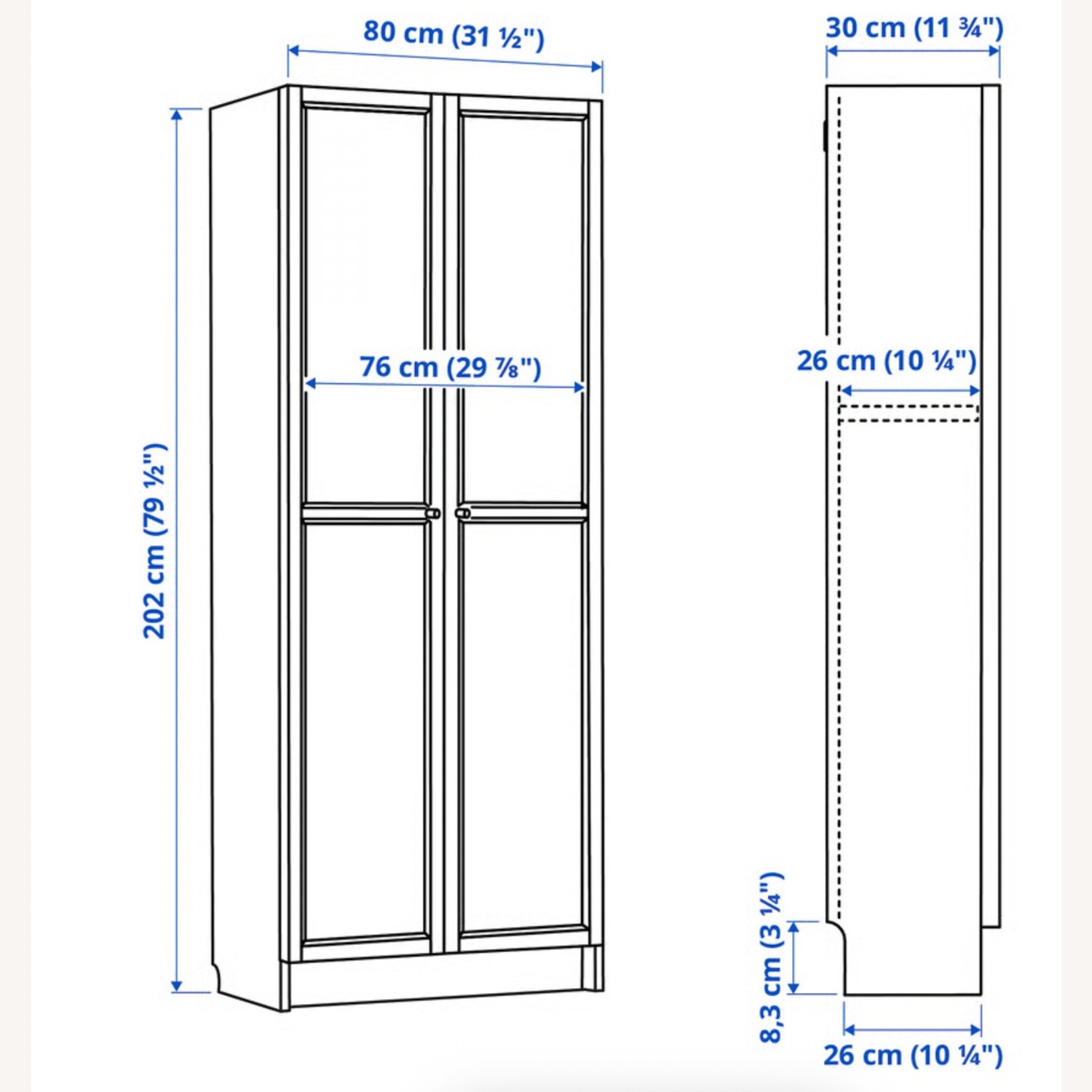 IKEA BILLY Bookcase with doors - image-2