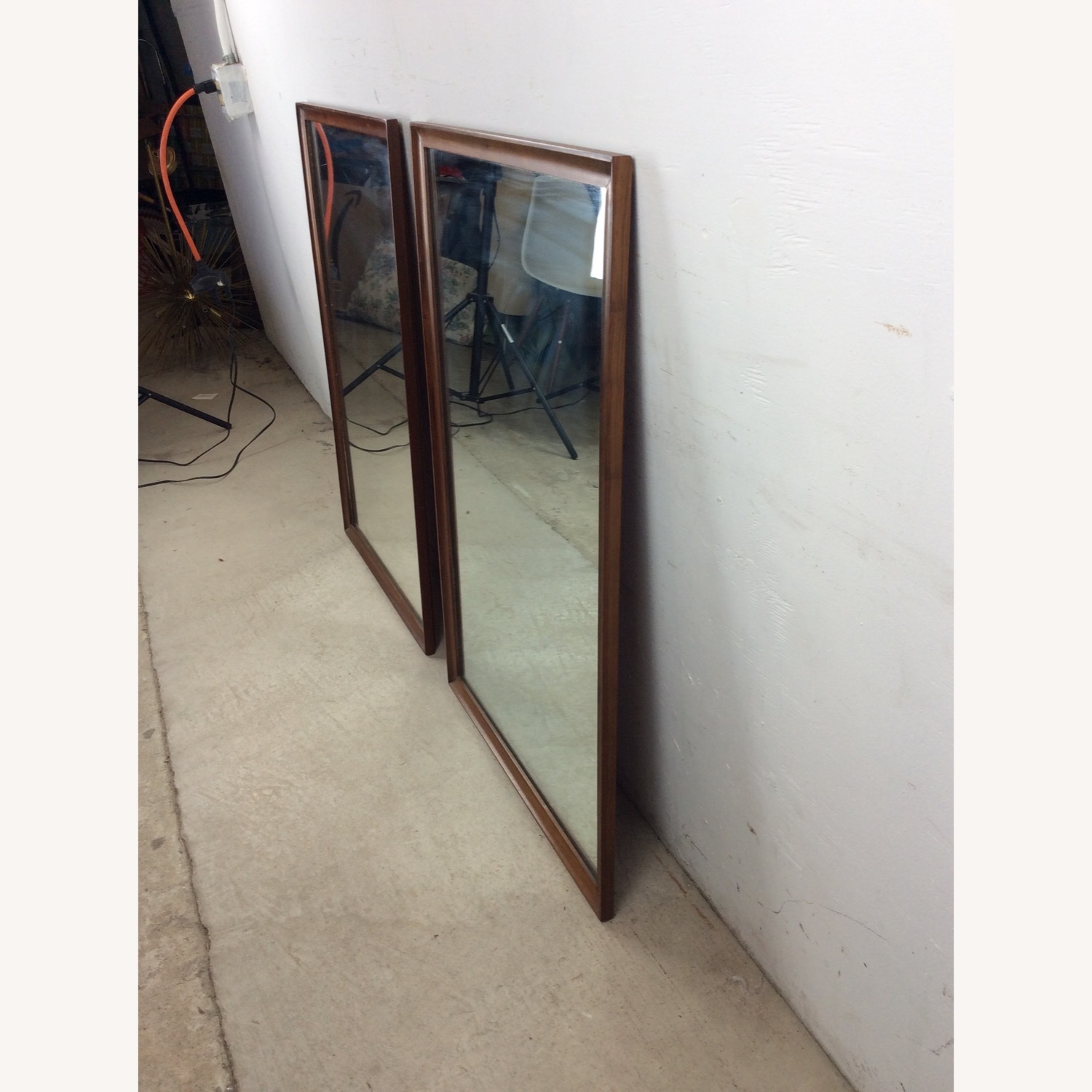 Pai Mid Century Mirrors with Angular Walnut Frame - image-15