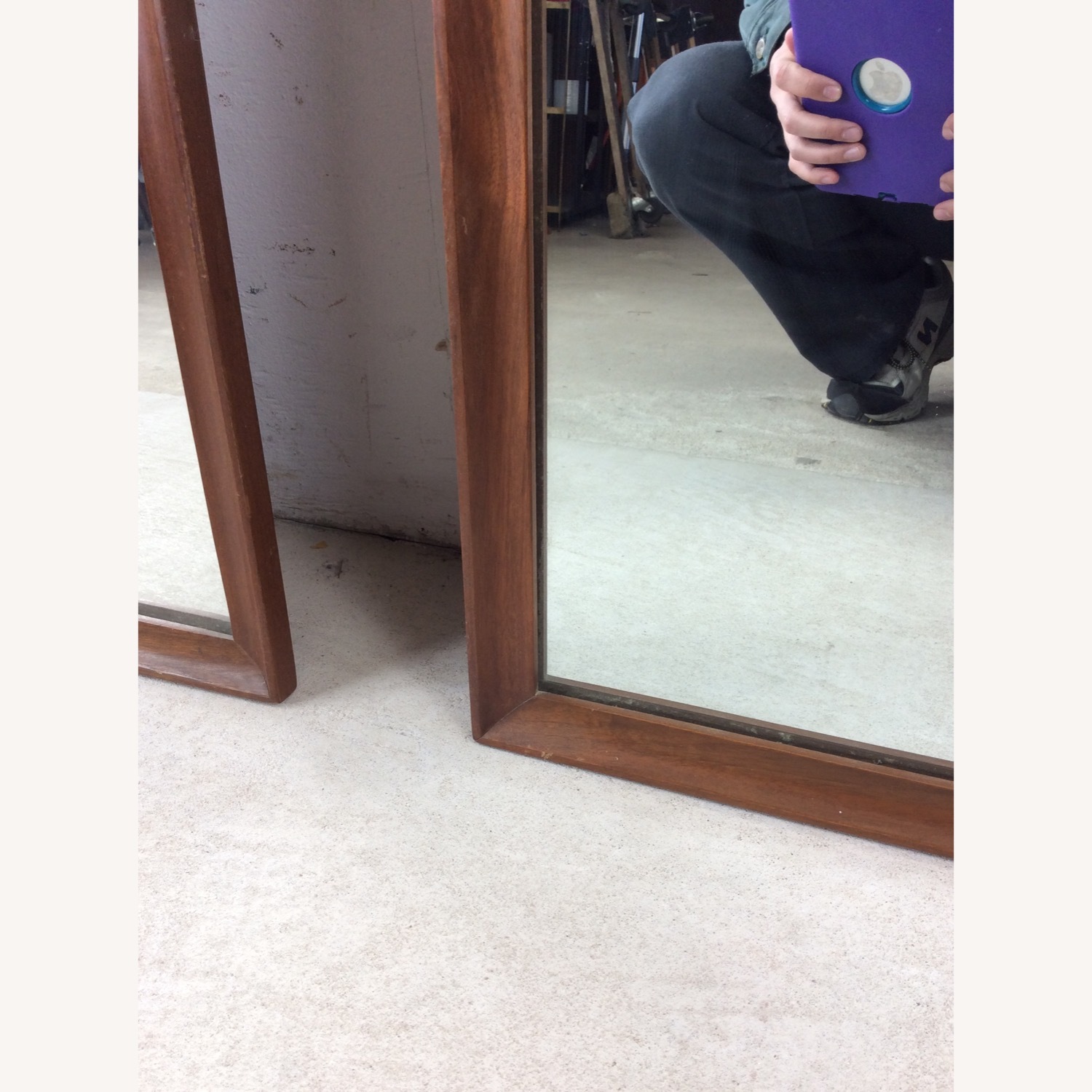 Pai Mid Century Mirrors with Angular Walnut Frame - image-13