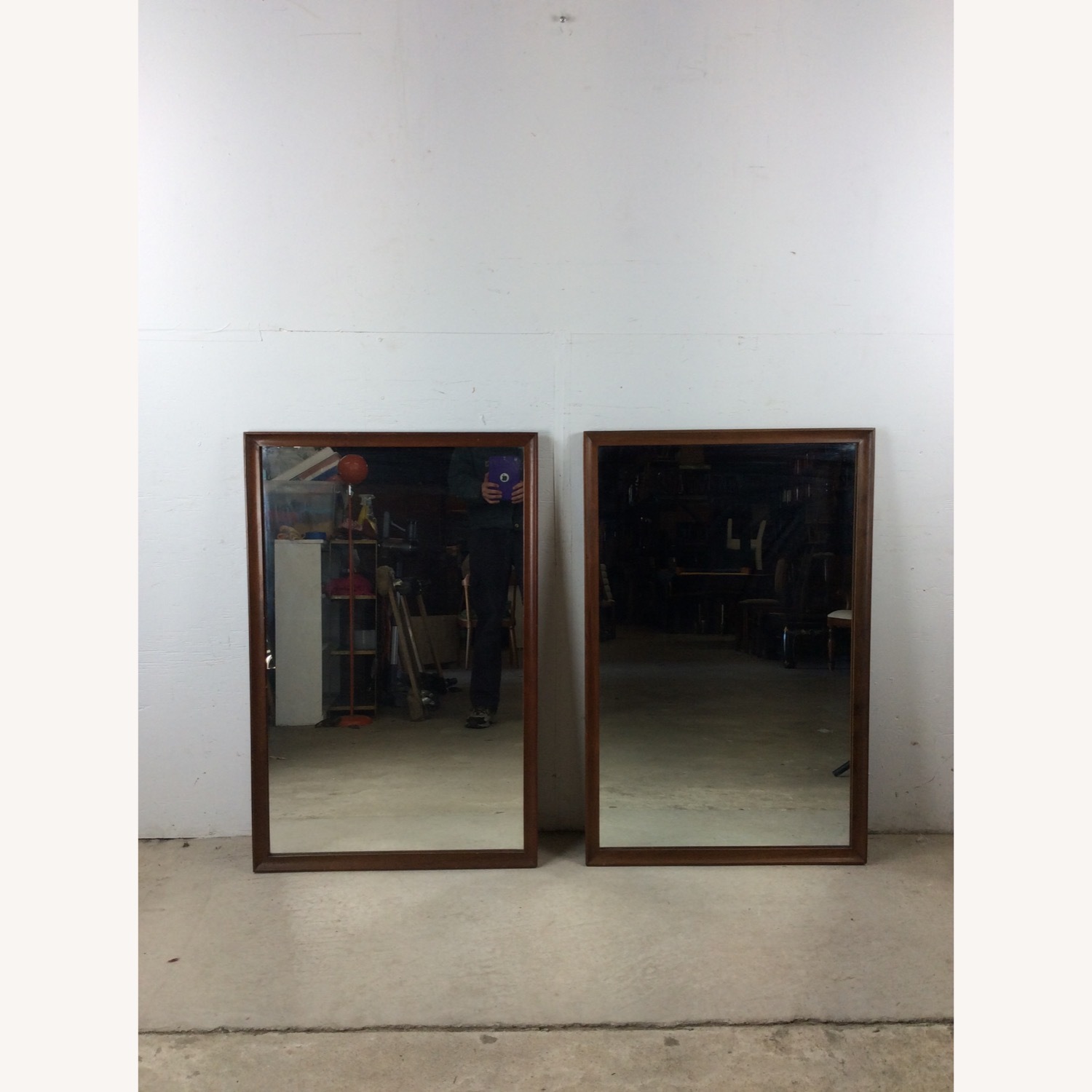 Pai Mid Century Mirrors with Angular Walnut Frame - image-2