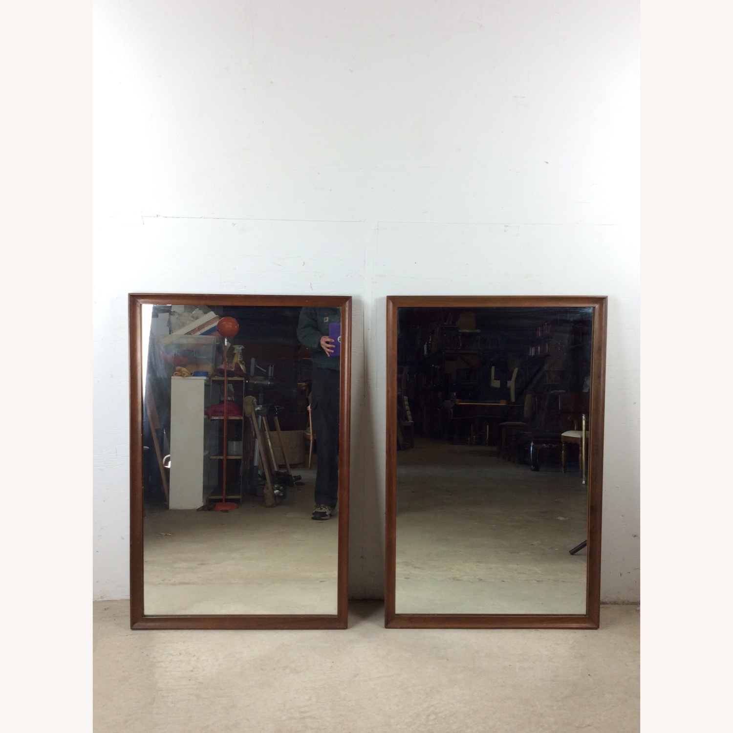 Pai Mid Century Mirrors with Angular Walnut Frame - image-3