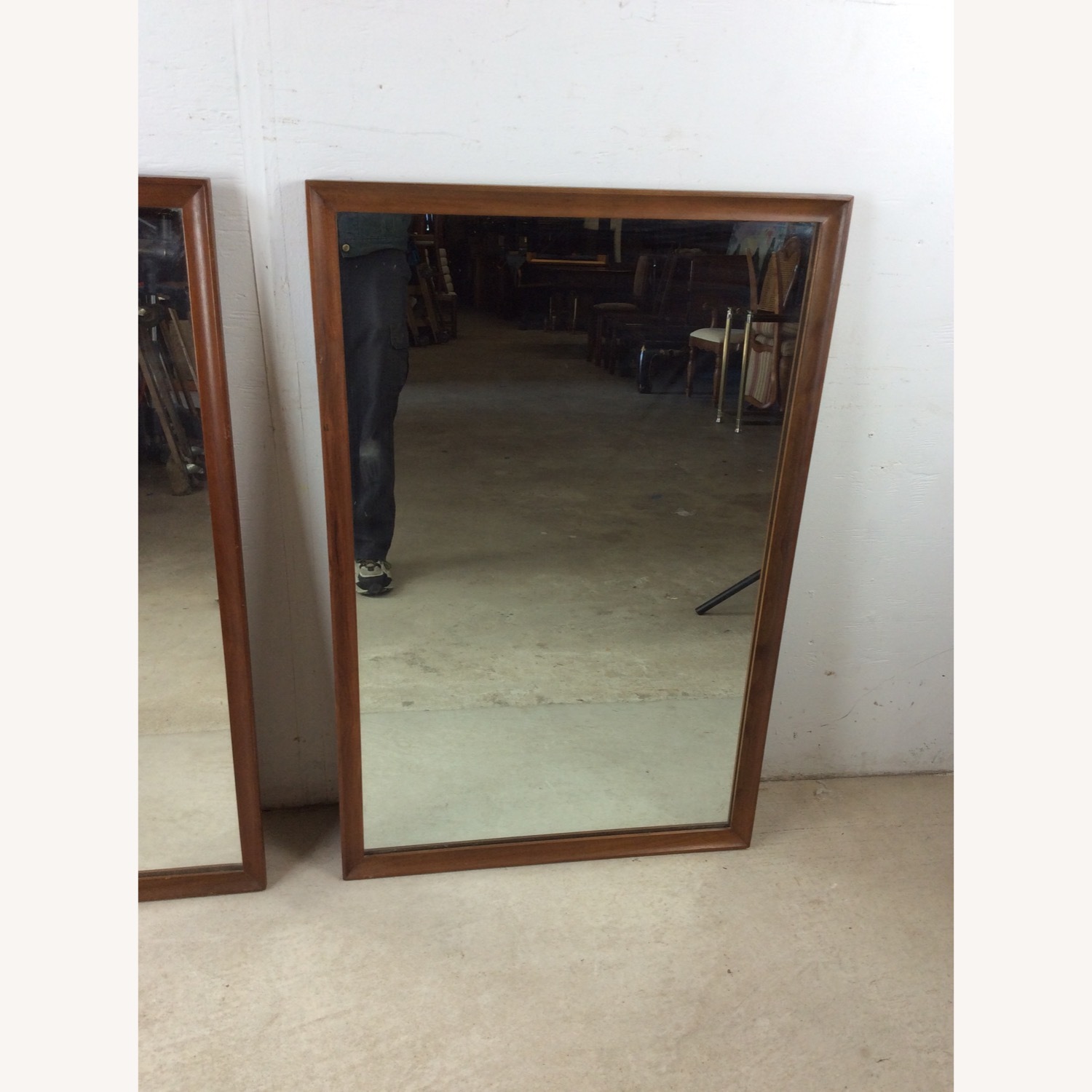 Pai Mid Century Mirrors with Angular Walnut Frame - image-5