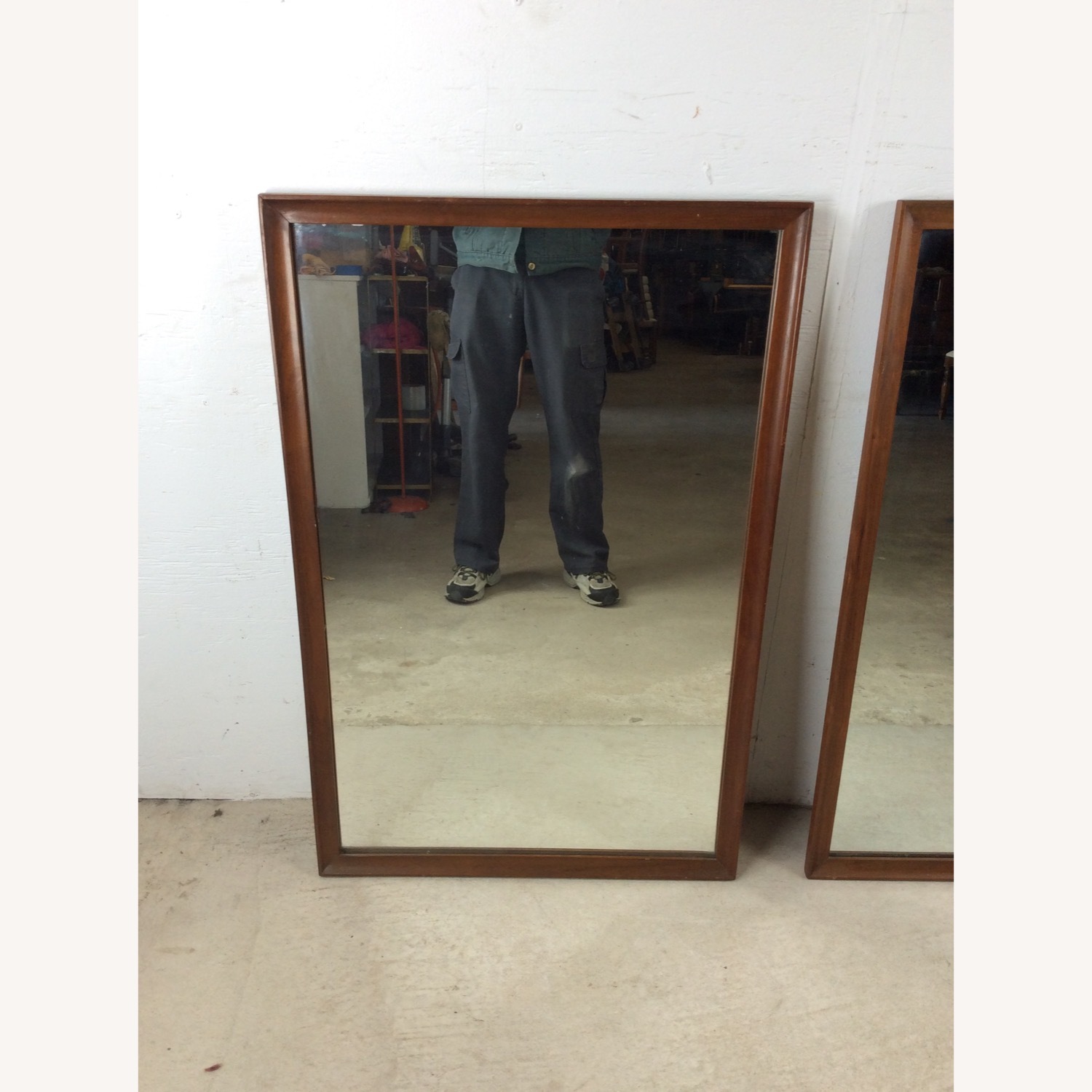 Pai Mid Century Mirrors with Angular Walnut Frame - image-4