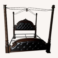 Vintage/Antique Finds Dark Brown Wood King Bed