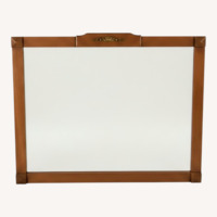 Long Rectangular Mirror with Brass Accented Frame