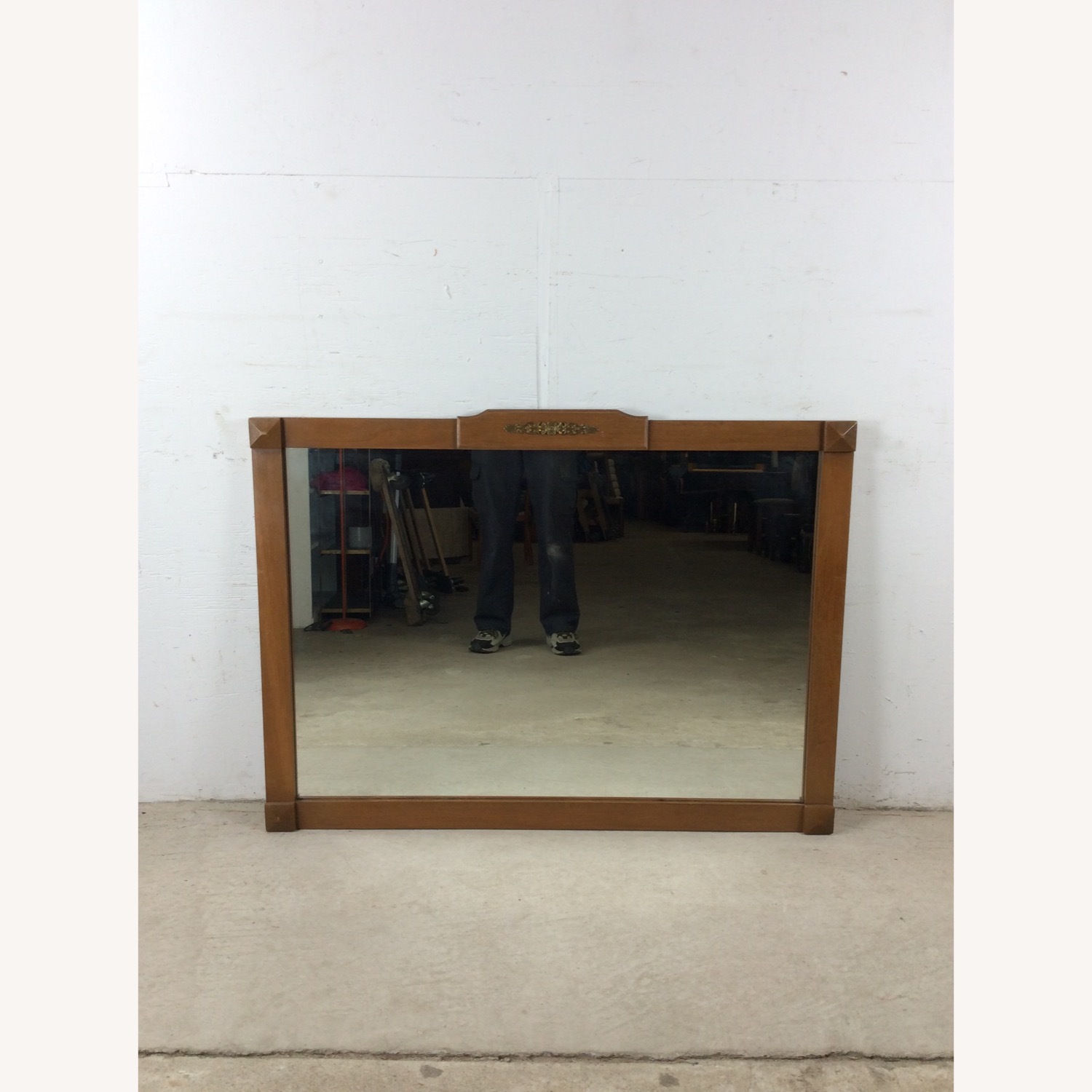 Long Rectangular Mirror with Brass Accented Frame - image-2