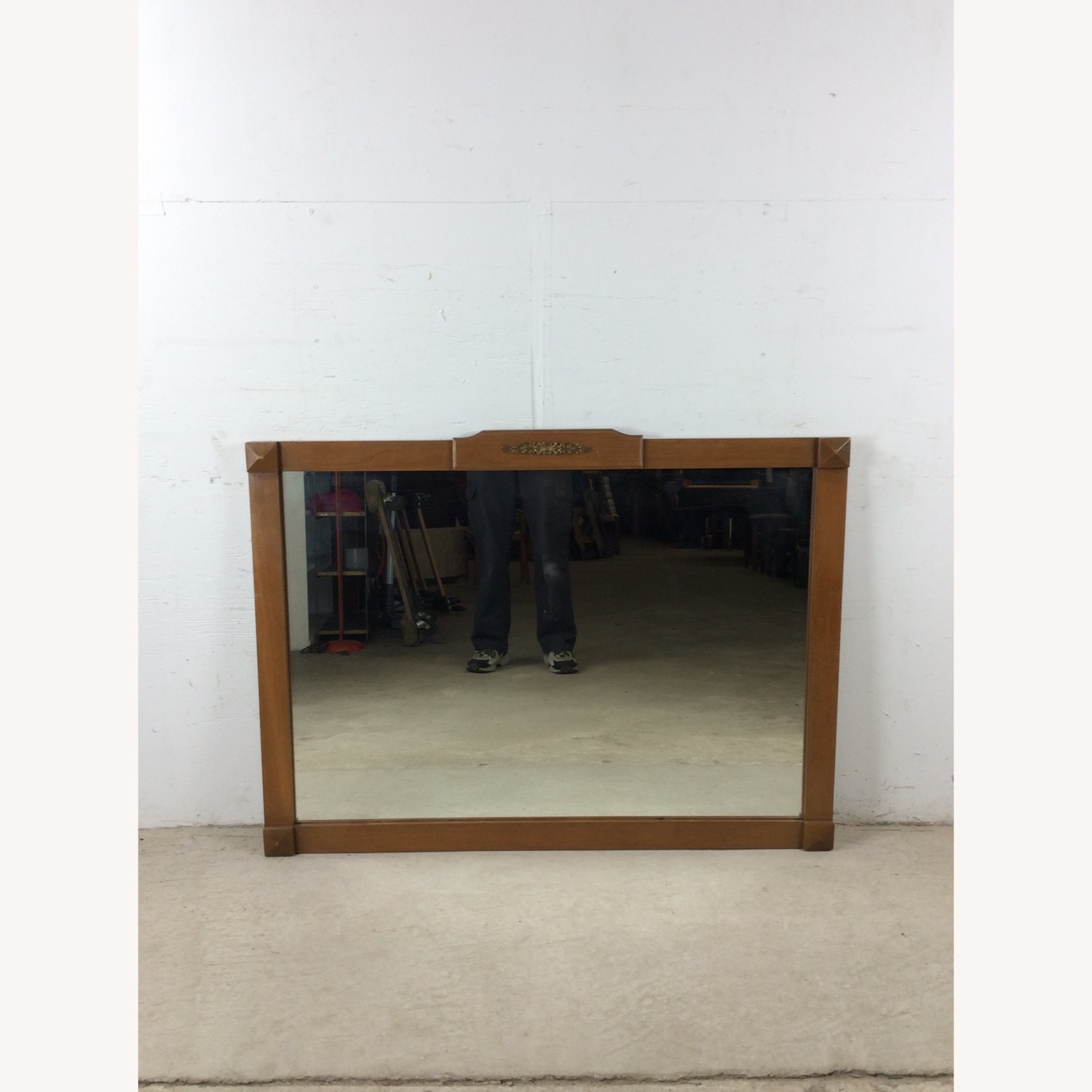 Long Rectangular Mirror with Brass Accented Frame - image-1