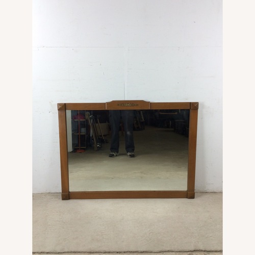 Used Long Rectangular Mirror with Brass Accented Frame for sale on AptDeco