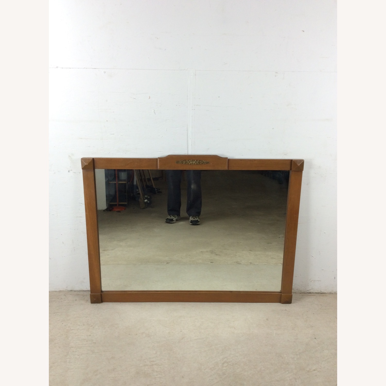 Long Rectangular Mirror with Brass Accented Frame - image-4