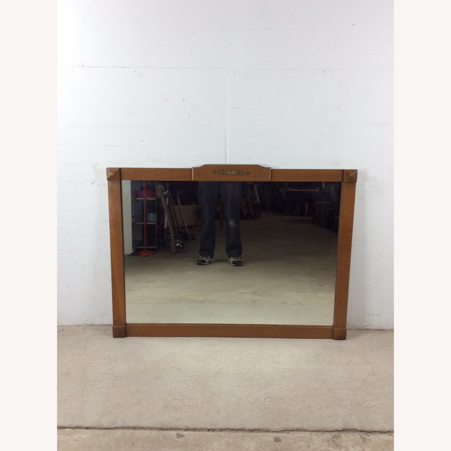 Long Rectangular Mirror with Brass Accented Frame - image-3