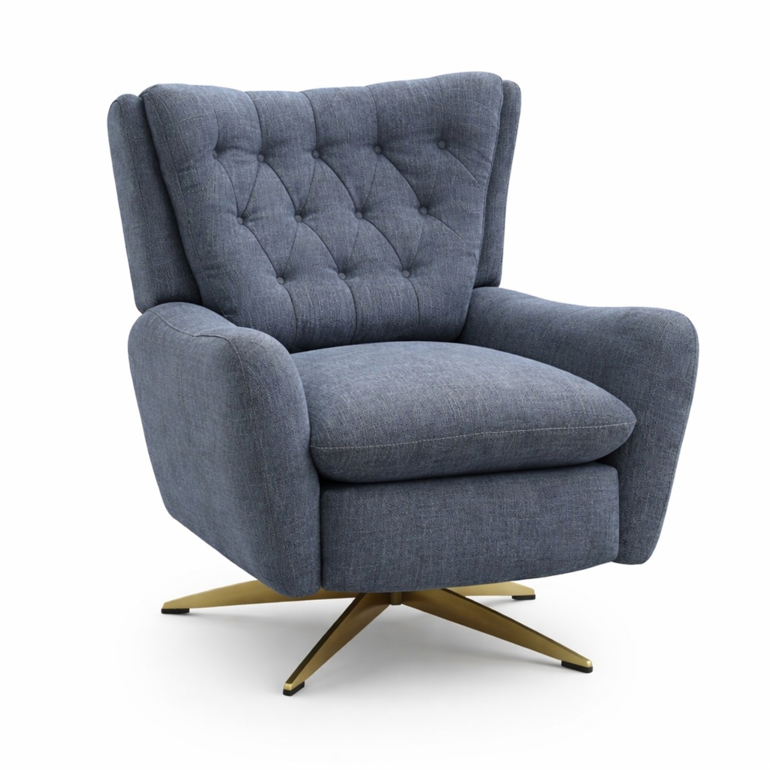 Pottery Barn Wells Blue Fabric Recliner - image-7