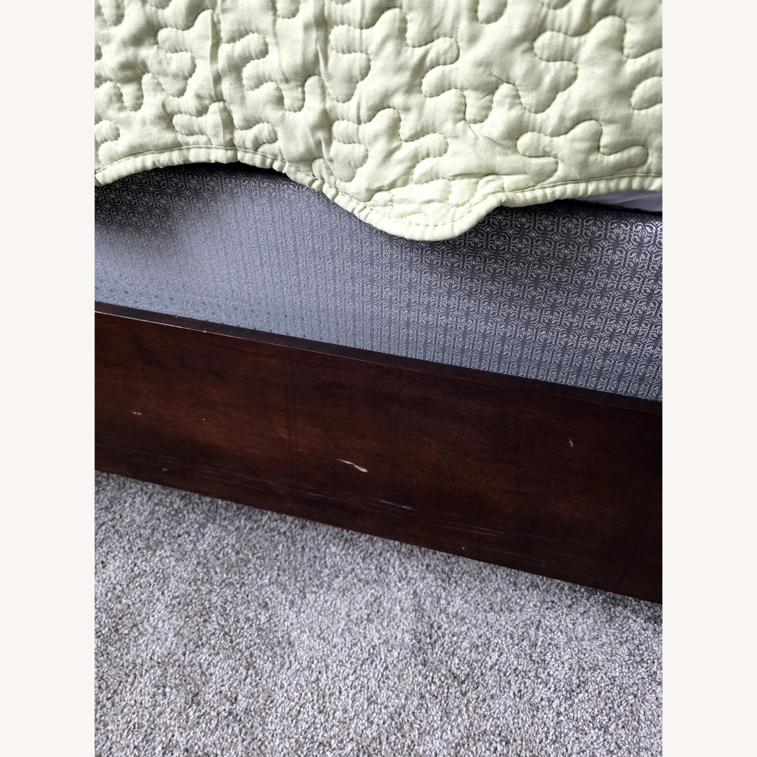 Vintage/Antique Finds Dark Brown Wood Queen Bed - image-2