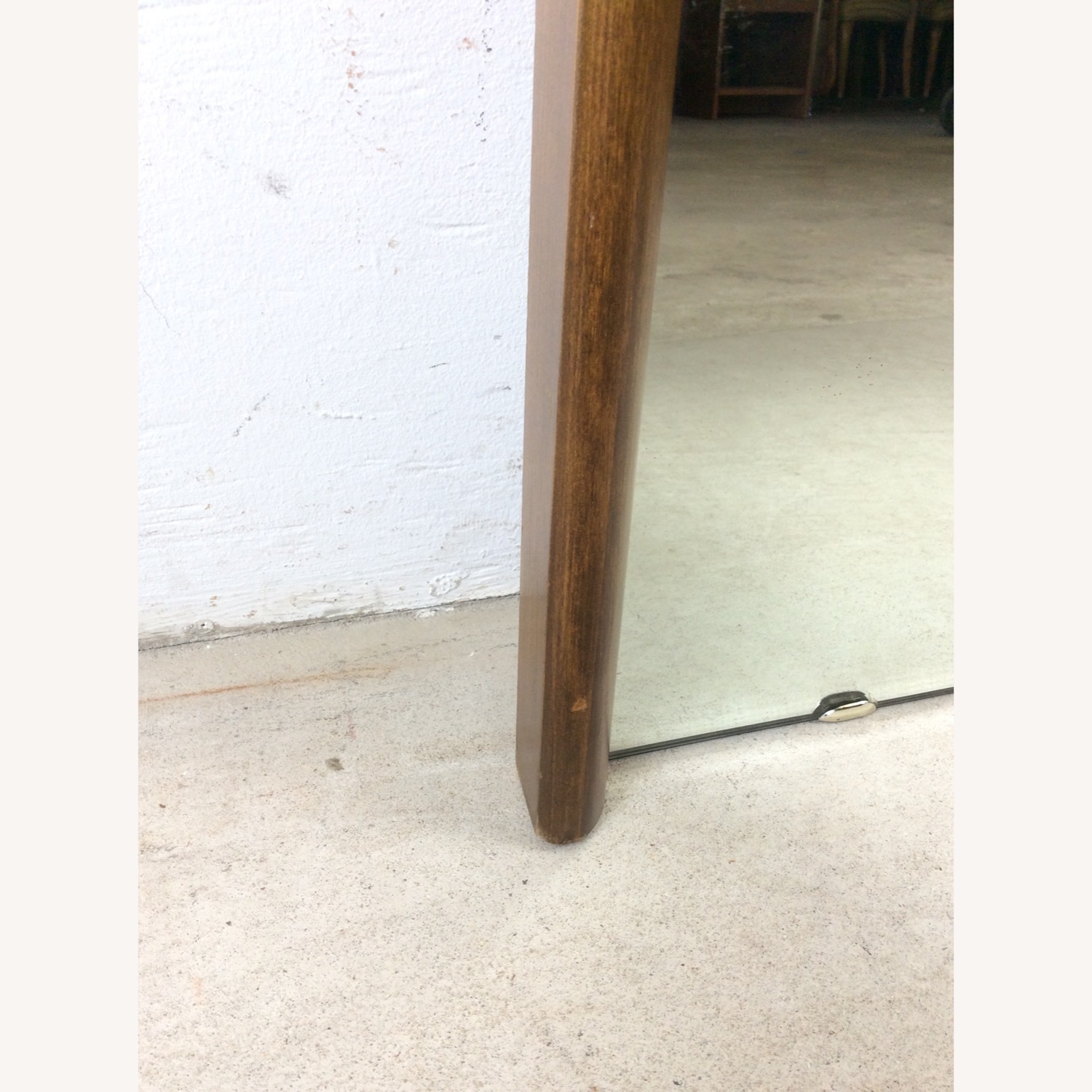 Mid Century Mirror with Minimalist Walnut Frame - image-7