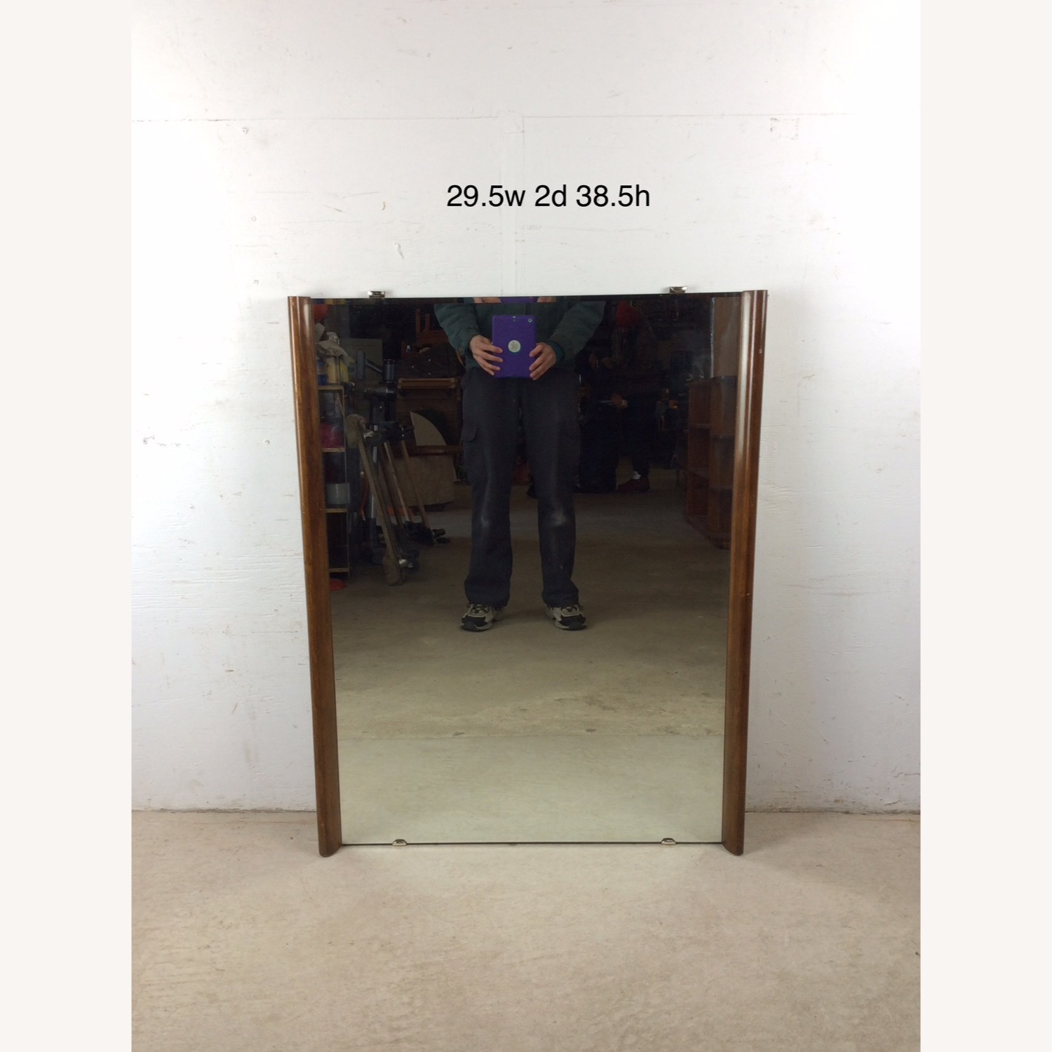Mid Century Mirror with Minimalist Walnut Frame - image-16