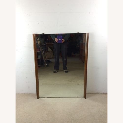Used Mid Century Mirror with Minimalist Walnut Frame for sale on AptDeco