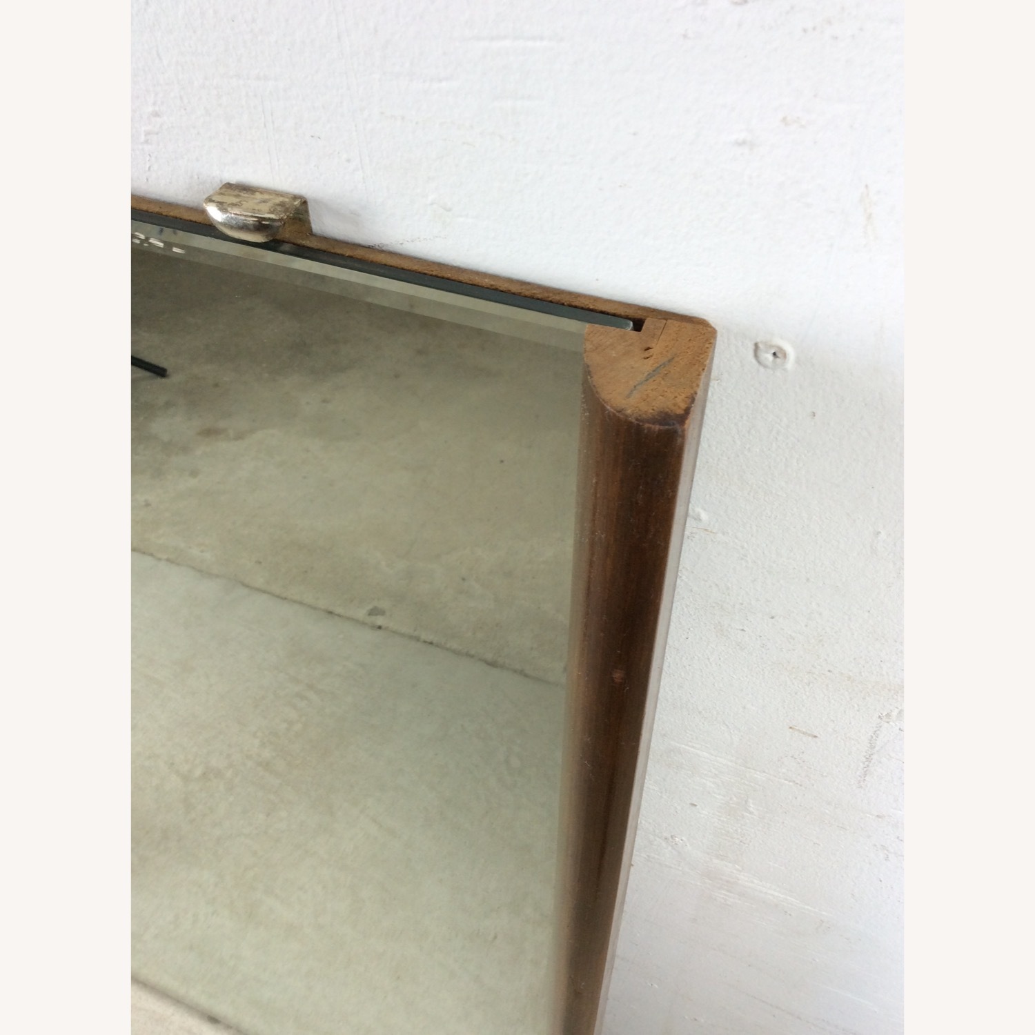 Mid Century Mirror with Minimalist Walnut Frame - image-10