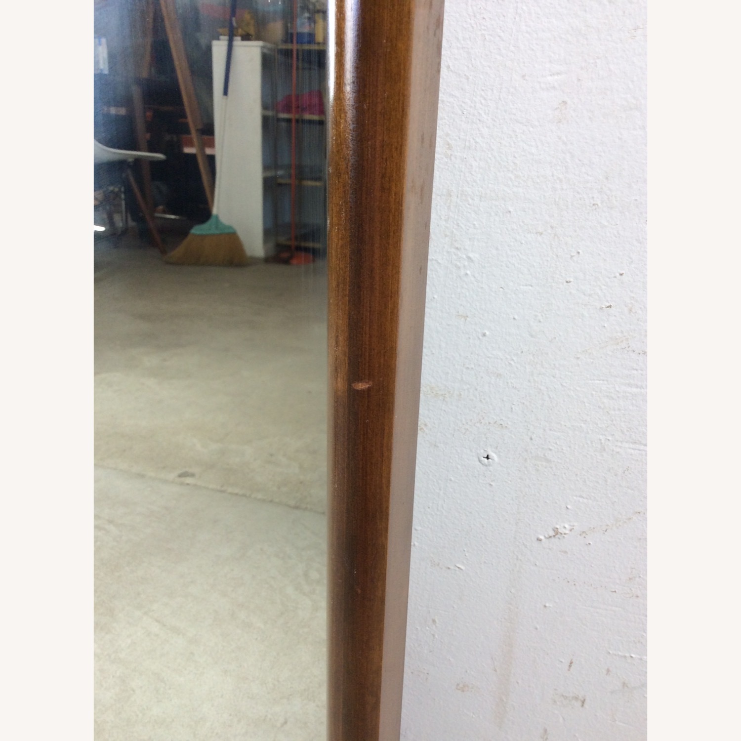 Mid Century Mirror with Minimalist Walnut Frame - image-8