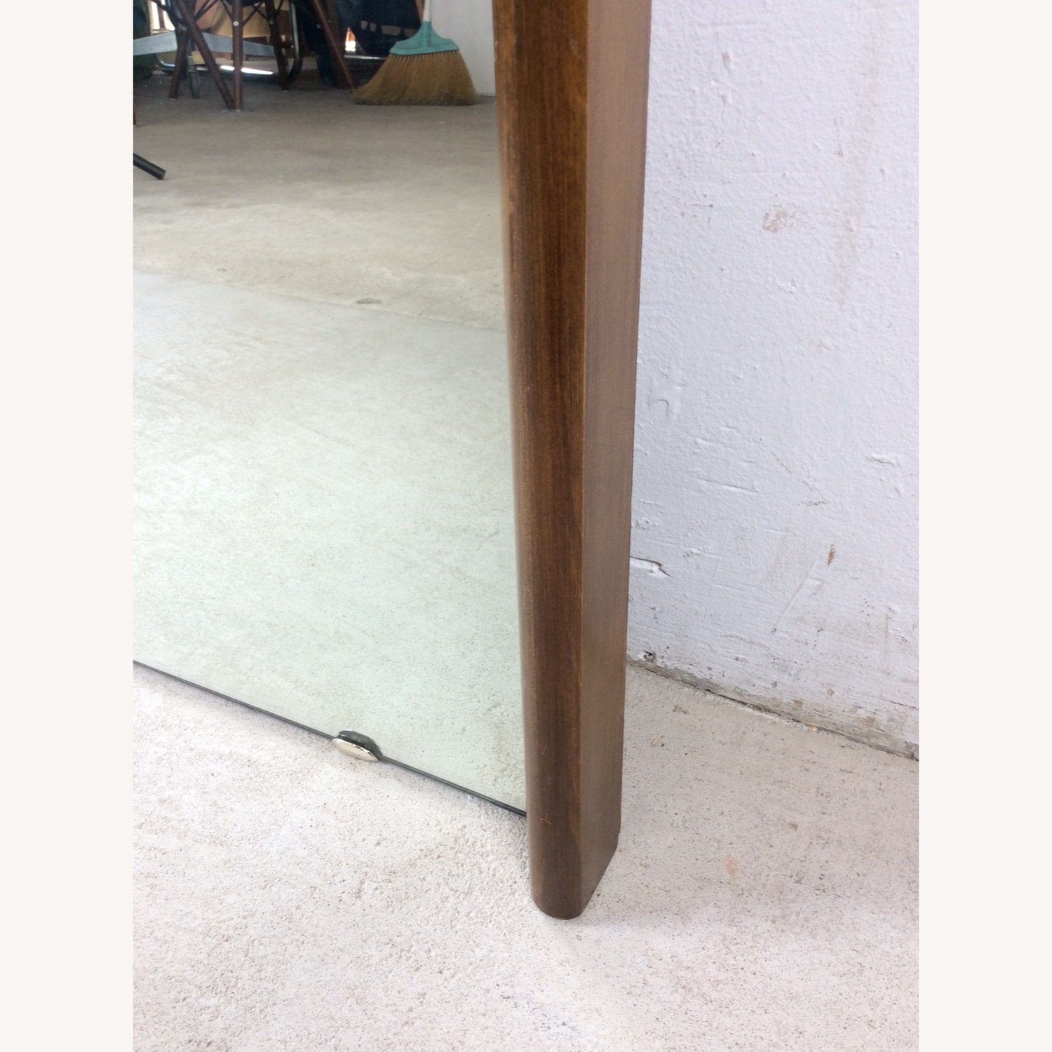 Mid Century Mirror with Minimalist Walnut Frame - image-9